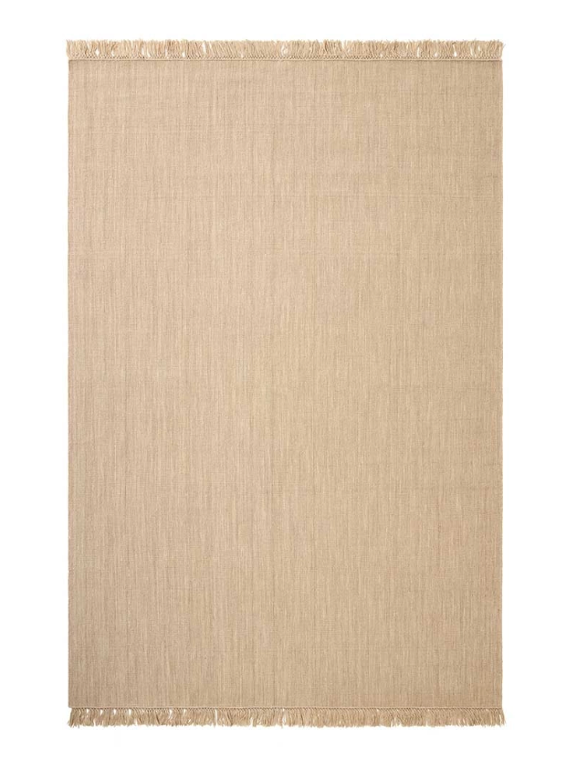 Villamatto kudottu Nanda vaalea beige