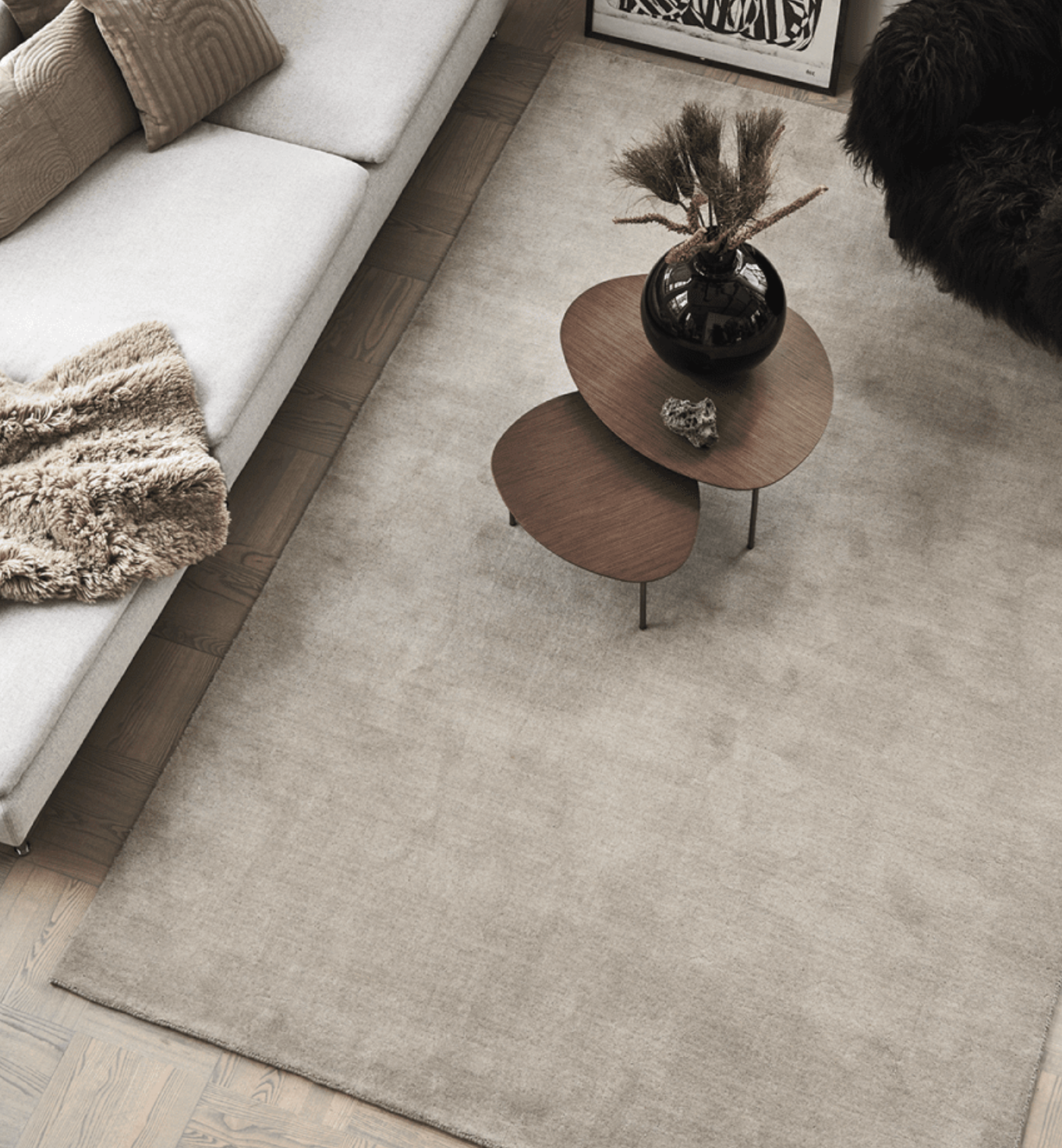 Villamatto, sileä, beige