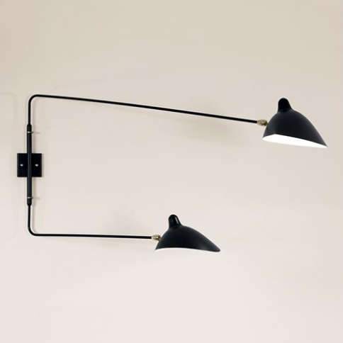 Applique 2 Bras Droits Pivotants