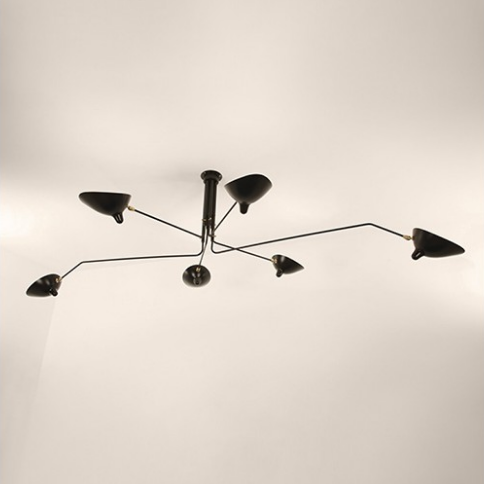 Plafonnier 6 Bras Pivotants