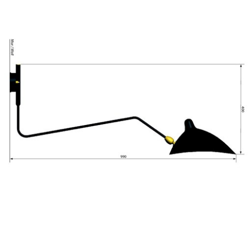 Applique 1 Bras Courbe Pivotant