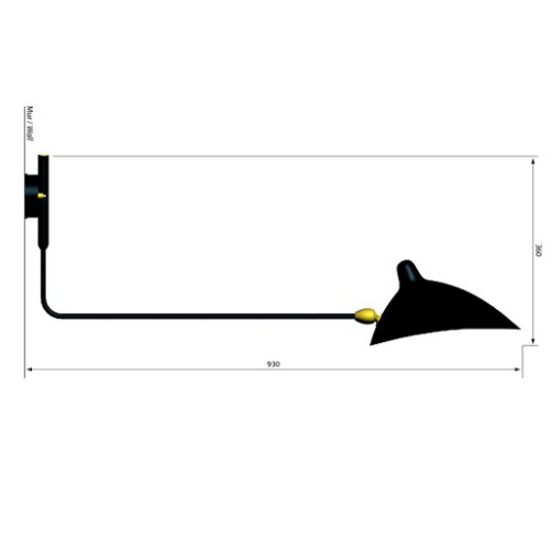 Applique 1 Bras Droit Pivotant