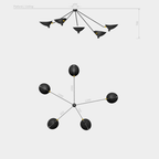 Applique Araignée 5 bras fixes