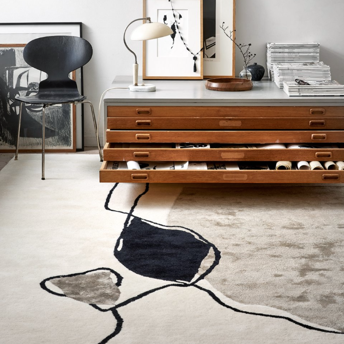 Abstract Ivory Rug